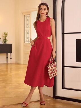 BNWT RIHOAS ❤️‍🔥 Round Neck Cut-Out Dress ❤️‍🔥